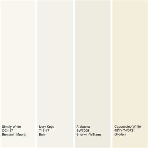 Off White Colour Paint Chart - Paint Color Ideas