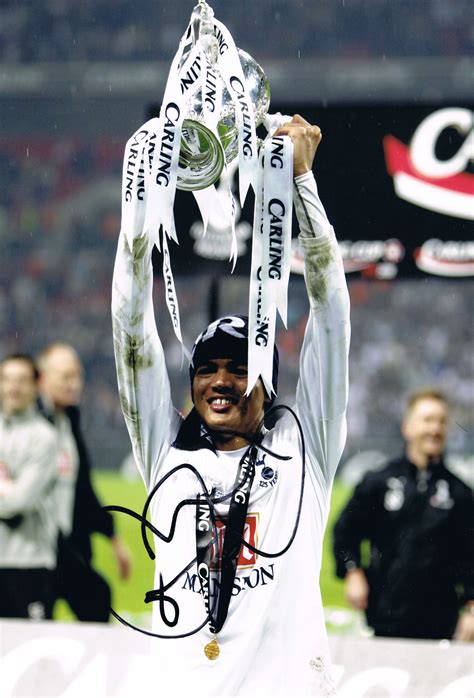 Signed Jermaine Jenas Tottenham Hotspur 2008 Carling Cup Final Photo ...