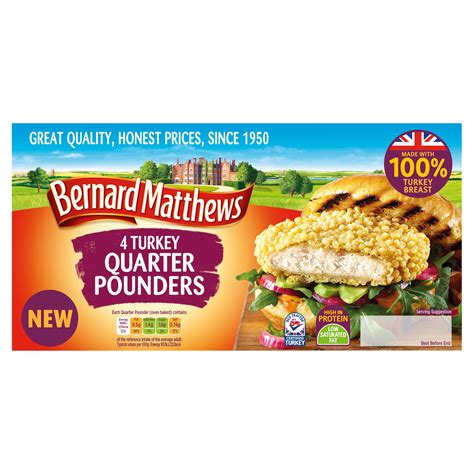 Bernard Matthews 4 Turkey Quarter Pounders 454g | Turkey | Iceland Foods