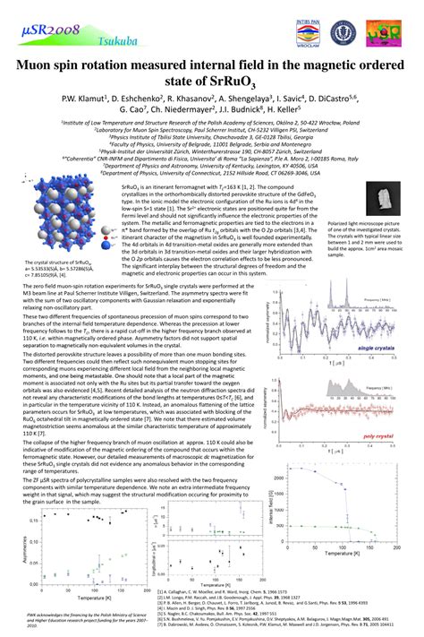 (PDF) Muon Spin Rotation Measured Internal Field in the Magnetic ...