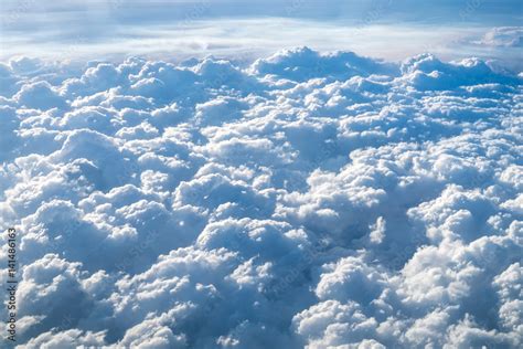 Sky photographed from top, White clouds over earth, Background dense ...