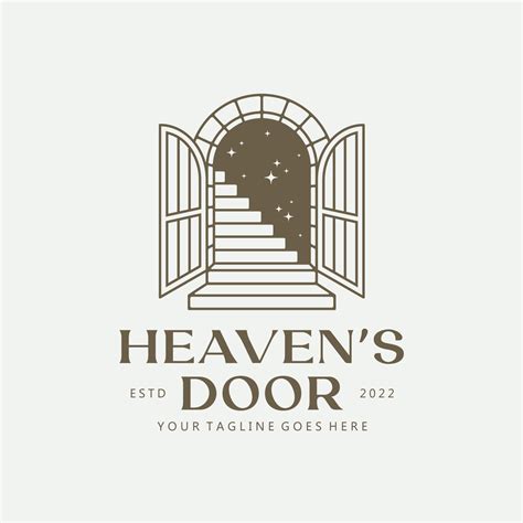 Heaven's Door Logo. Antique arch logo template. Vintage gate vector ...