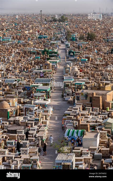 Overlook over Wadi Al-Salam or valley of peace Cemetery, Najaf, Iraq ...