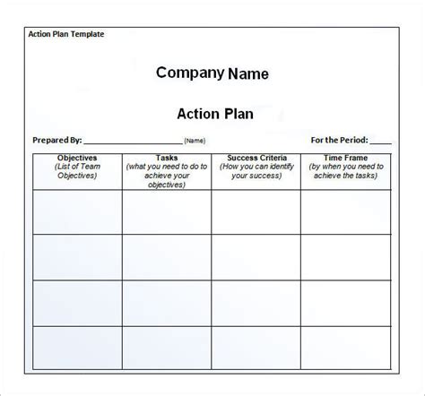 Sample Action Plan Template - 9+ Free Documents in PDF, Word, Excel