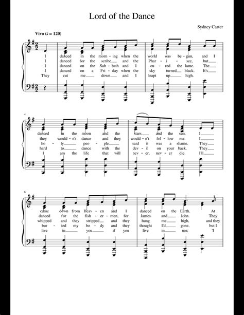 Lord of the Dance sheet music for Piano download free in PDF or MIDI