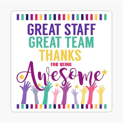 "great staff, great team thanks for being awesome boss" Sticker for ...