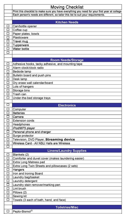 45 Great Moving Checklists [Checklist for Moving In / Out] ᐅ TemplateLab