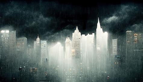 Premium Photo | Rainy cityscape dark mood generative ai generative ai