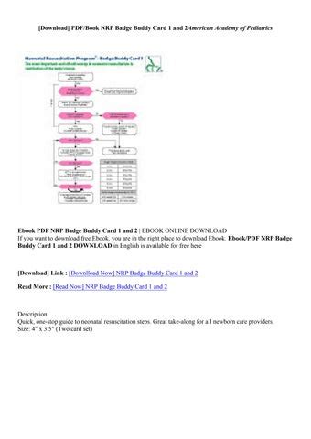 [Download PDF/Epub] NRP Badge Buddy Card 1 and 2 - American Academy of ...