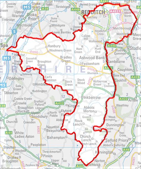 Redditch Map - United Kingdom