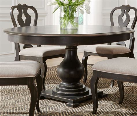 Liberty Chesapeake Antique Black Extendable Round Dining Table ...