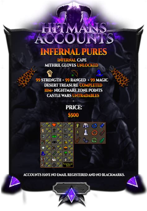 $300 DONOR [HITMANS ACCOUNTS] Infernal pures / Morrigan bh pures / 10 ...