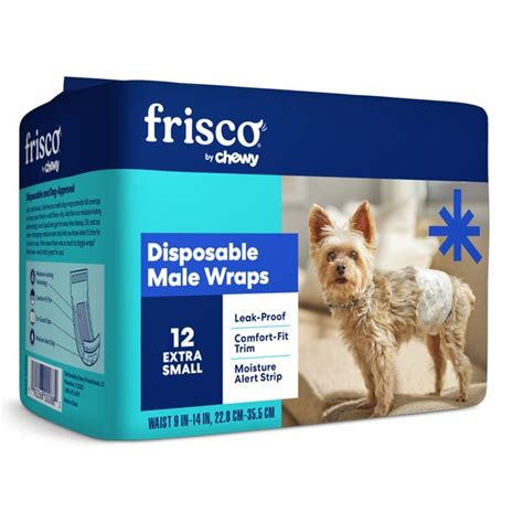 FRISCO Disposable Male Dog Wraps, X-Small, 12 count - Chewy.com