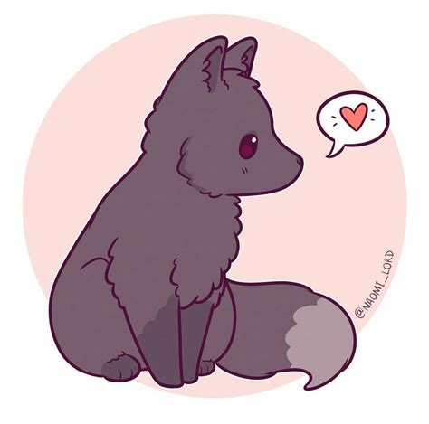 Adorable Wolf Drawing with a Heartfelt Message