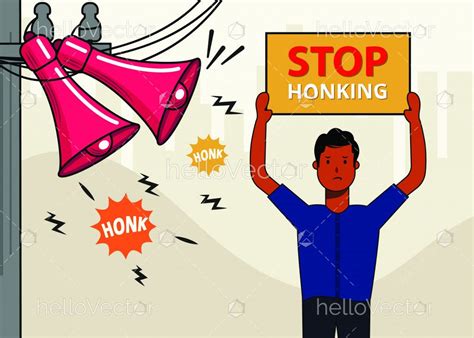 Stop noise pollution illustration - Download Graphics & Vectors