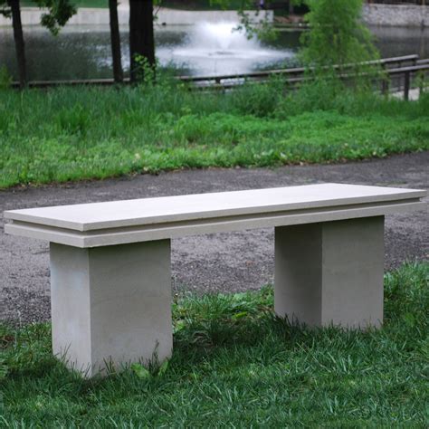 APO 4-ft. Contemporary Concrete Stone Bench with Square Legs | www ...