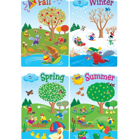 Four Seasons Bulletin Board for Preschool | Seasons chart, Seasons ...