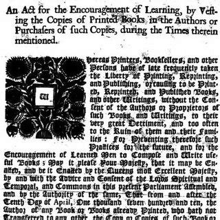 1: The first page of the 'Statute of Anne' (1710), generally considered ...