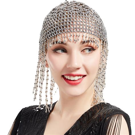 Buy 1920s Flapper Cap Vintage Style Roaring 20s Beaded Flapper ...