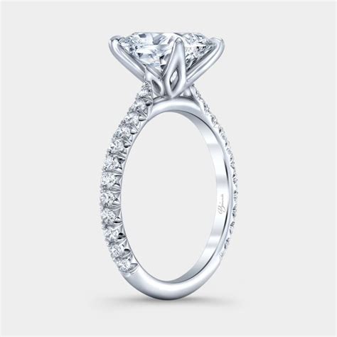 By Bonnie Jewelry | Cushion Cut Tulip Cathedral with French Pave