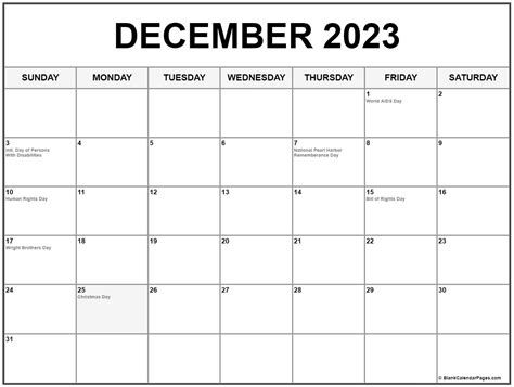 December 2023 Holidays | 2023 Calendar