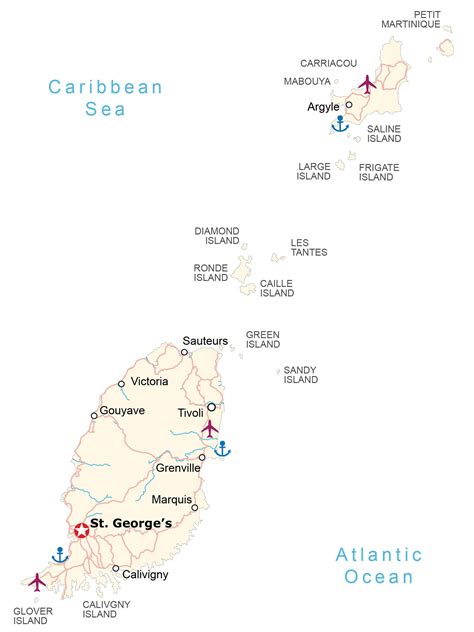 Map of Grenada - Islands and Cities - GIS Geography