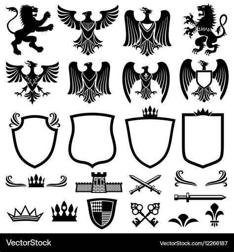 Family coat arms elements for heraldic Royalty Free Vector