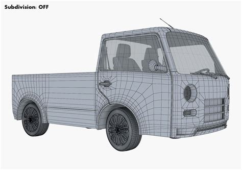 Kei Truck Concept Retro Style Blue - 3D Model by Zurel