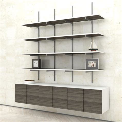 SALE ITEM Wall Mounted Shelves with Cabinets - 3 Bay – Modern Shelving