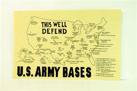 US Army Bases Map | Etsy