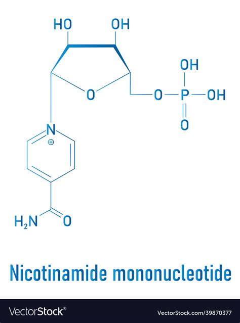 Nicotinamide mononucleotide molecule formula Vector Image