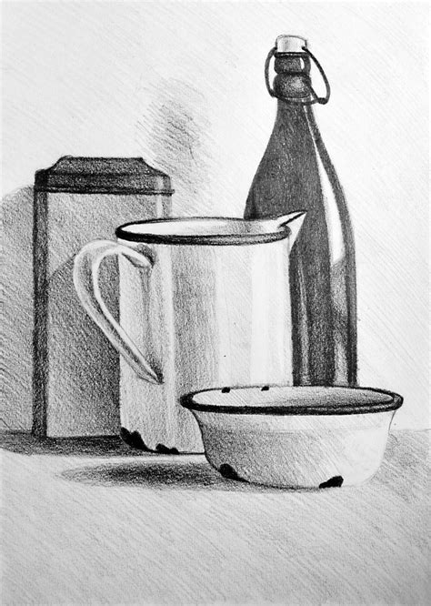 Still life drawing with kitchen items Art Print by oanaunciuleanu - X ...