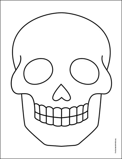 Easy How to Draw a Skull Tutorial and Skull Coloring Page — JINZZY