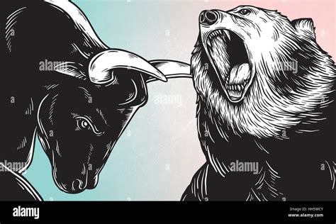 Bull et Bear Market Investment Business Icon Concept Image Vectorielle ...