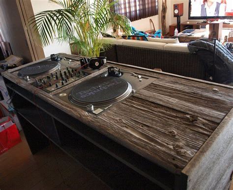 Wooden DJ table | Dj table, Dj booth, Dj room