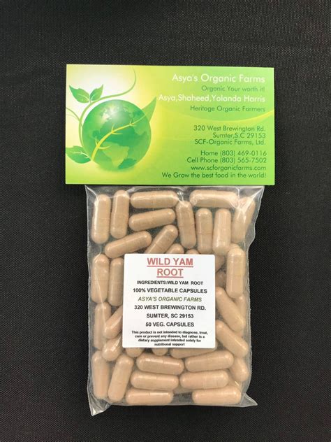 Wild Yam 50 500mg Vegan Capsules Free Shipping - Etsy