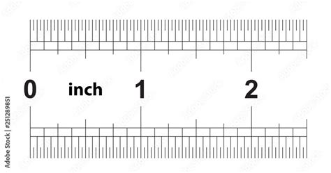 Ruler 2 inches imperial. The division price is 1/32 inch. Ruler double ...