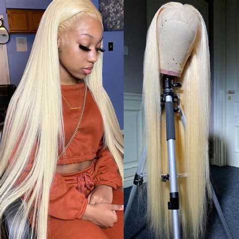 Glueless Wig Blonde Lace Front Wig Straight Blonde Wigs HD Transparent ...