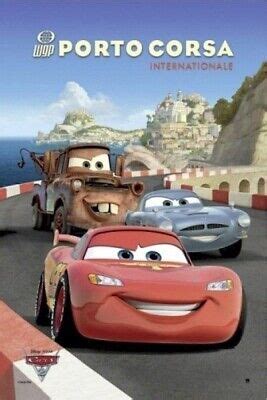 CARS 2 ~ PORTO CORSA INTL 27x39 MOVIE POSTER Pixar Disney NEW/ROLLED ...