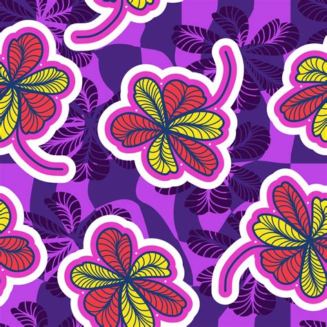 Seamless Floral Pattern in Retro 90s Style. Cute Botanical Contemporary ...