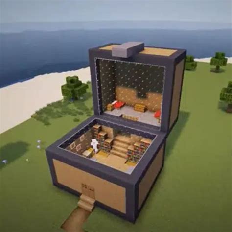 The BEST Minecraft House Ideas | Cool Wooden Minecraft Chest House Idea ...