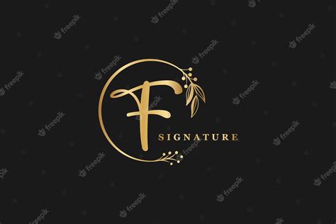 Premium Vector | Luxury signature initial f isolated circle flower logo ...