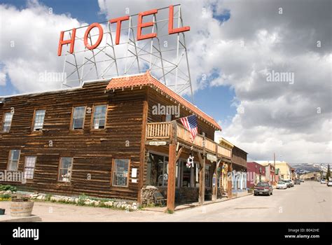 Old hotel on historical street in Fairplay, Colorado, USA Stock Photo ...