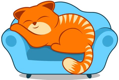 Lazy Cat Clip Art, Vector Images & Illustrations - iStock