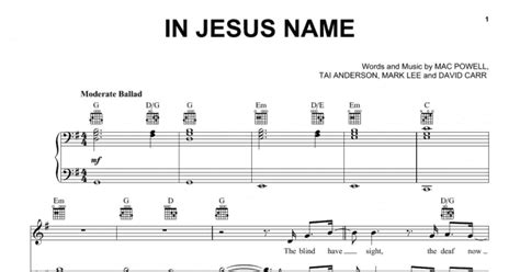 In Jesus Name (Piano, Vocal & Guitar Chords (Right-Hand Melody))