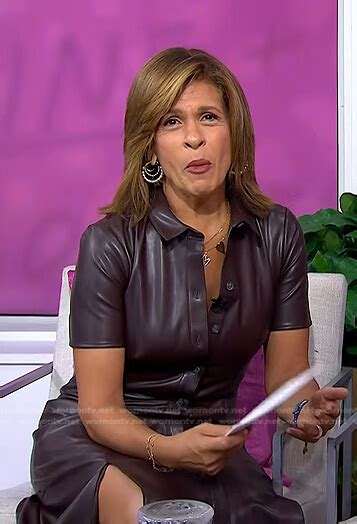 WornOnTV: Hoda’s brown leather shirtdress on Today | Hoda Kotb ...