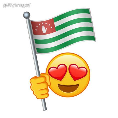 Emoji with Abkhazia flag Large size of yellow emoji smile 이미지 ...