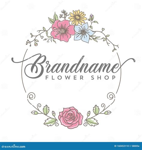 Flower Shop Logo Design Vector Illustration | CartoonDealer.com #111864202