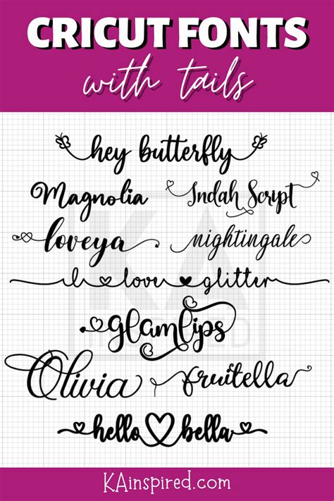 FREE CRICUT FONTS WITH TAILS AND EXTRA GLYPHS | Cricut fonts, Free ...