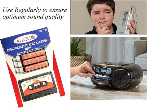 Buy Audio Tape Cassette Head Cleaner w/ 3 Cleaning Fluids Care Wet ...